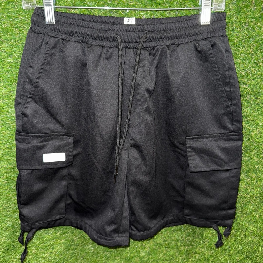 Manfinity Men's Black Cargo Shorts Drawstring Waist Casual Active‎ Small